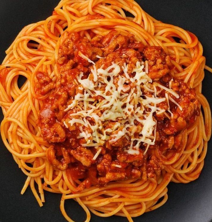 Pasta With Red Sauce and Shredded Cheese