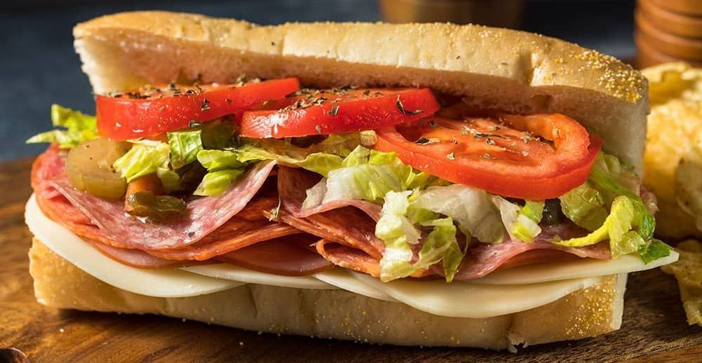 Baked Sub With Tomatoes and Salami