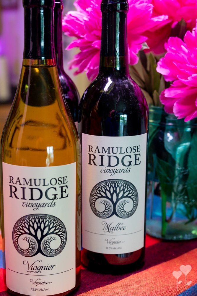 two bottles of ramulose ridge vineyards sit on a table