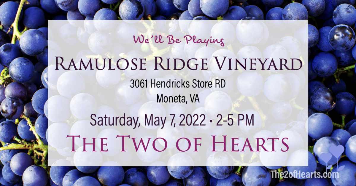 an advertisement for ramulose ridge vineyard in moneta va