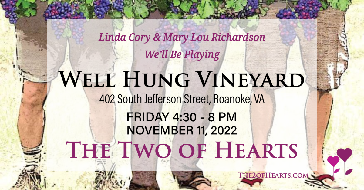 a poster for the two of hearts at well hung vineyard