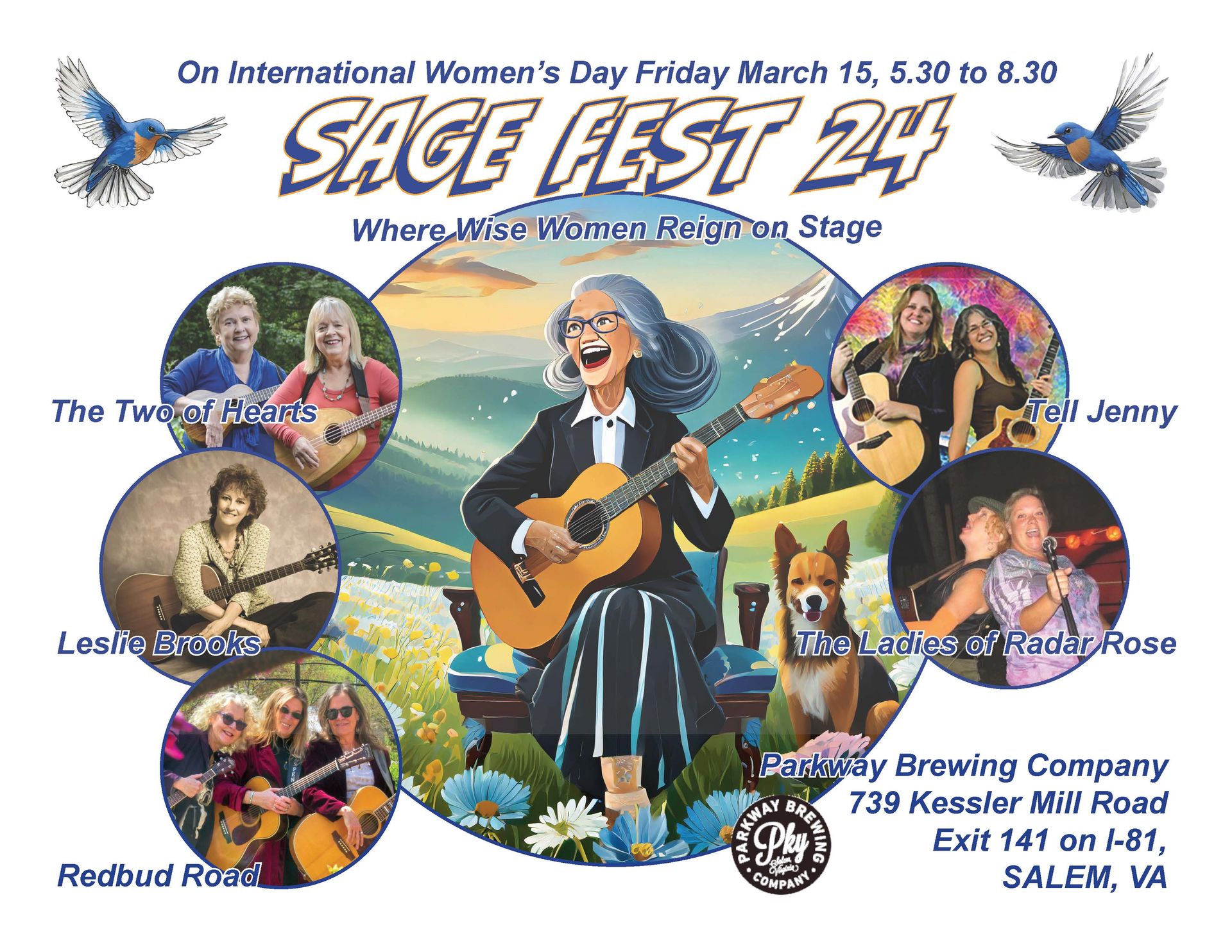 A poster for sage fest 24 shows a woman playing a guitar