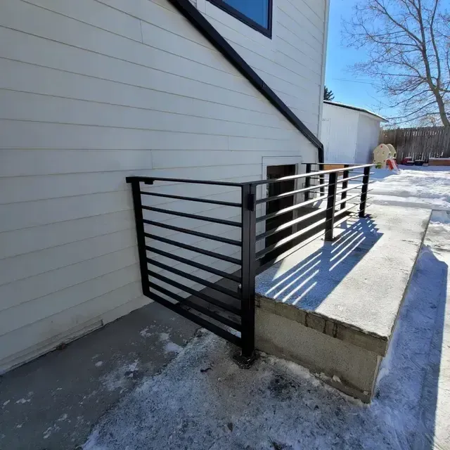 Boise Metal Fabrication and custom horizontal metal railing and gate by 83MetalCraft, LLC