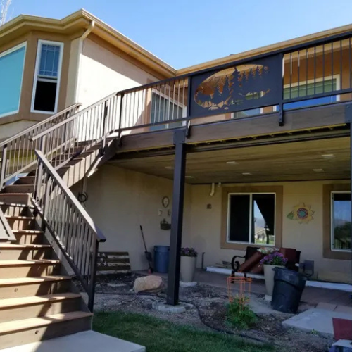 architecture stairway metal railing by 83MetalCraft LLC
