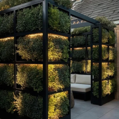 custom architectural screen wall fabricated and installed by 83MetalCraft, LLC in Boise Idaho