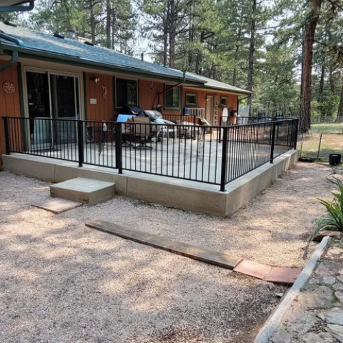 Black vertical metal fence and gate by 83MetalCraft LLC