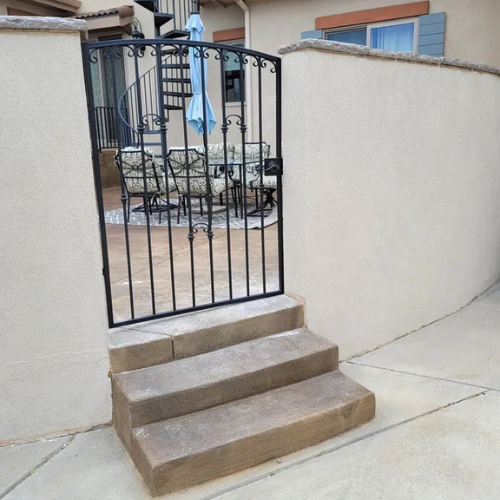 Custom metal entry gate fabricated for a home in Boise, Idaho by 83MetalCraft.