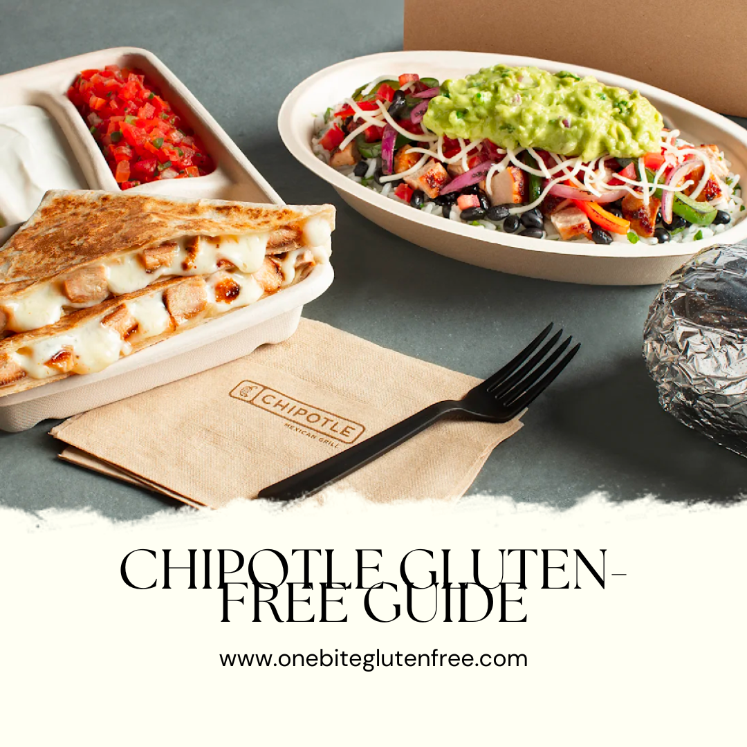 A chipotle gluten free guide is displayed on a table