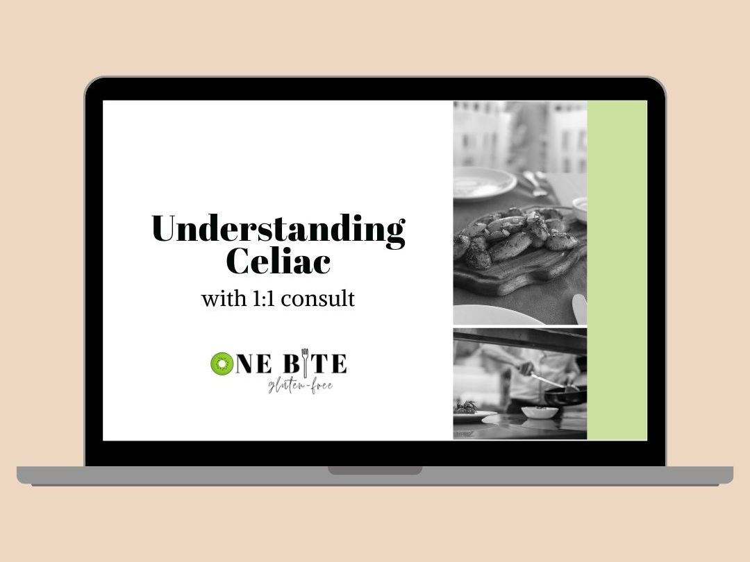 A laptop is open to a page that says `` understanding celiac with h1 consult ''.