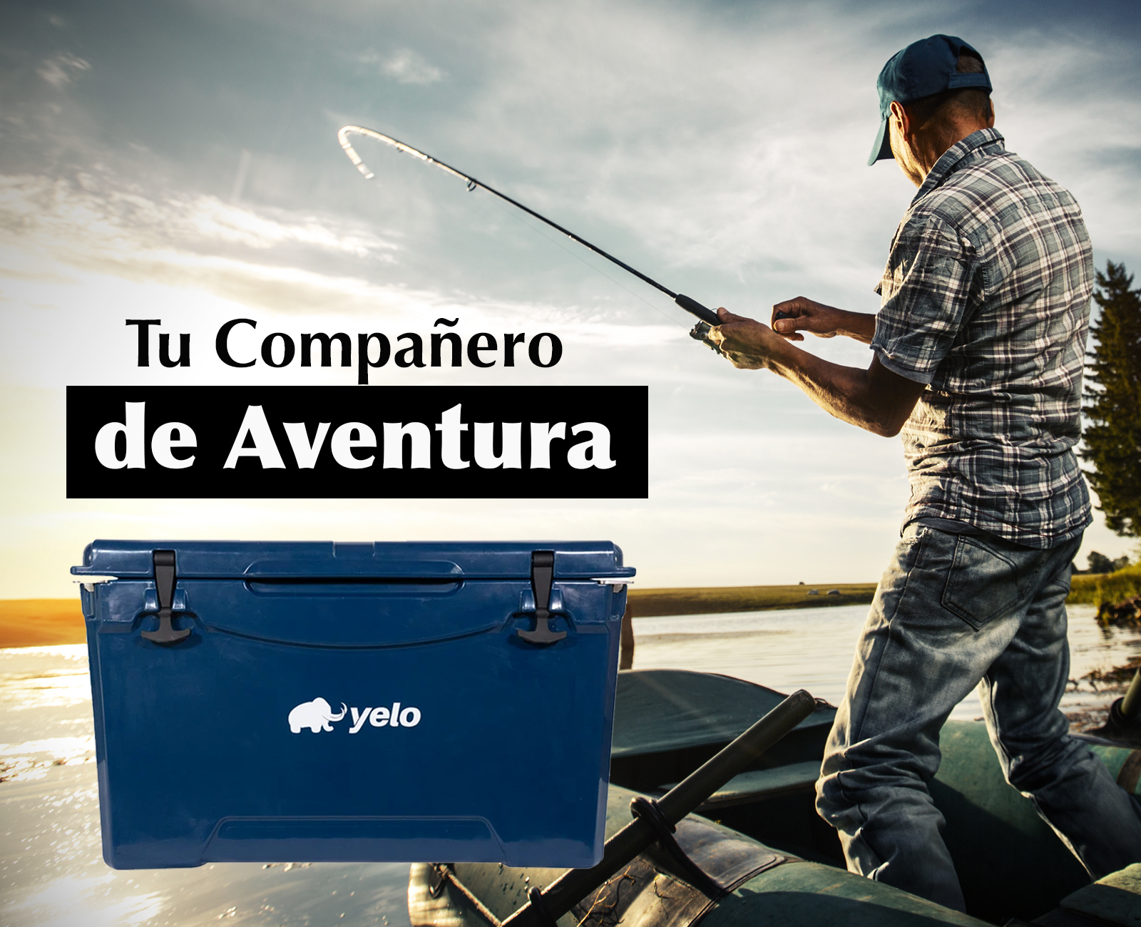 Campaña visual de Yelo Coolers para pesca