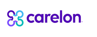 Carelon logo in blue and purple with a four-petal icon