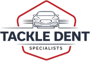 Black, white and red logo for Tackle Dent Specialists click here to go to the home page