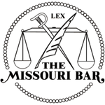 The Missouri Bar logo with scales, gavel, quill, and “LEX” in a circular border