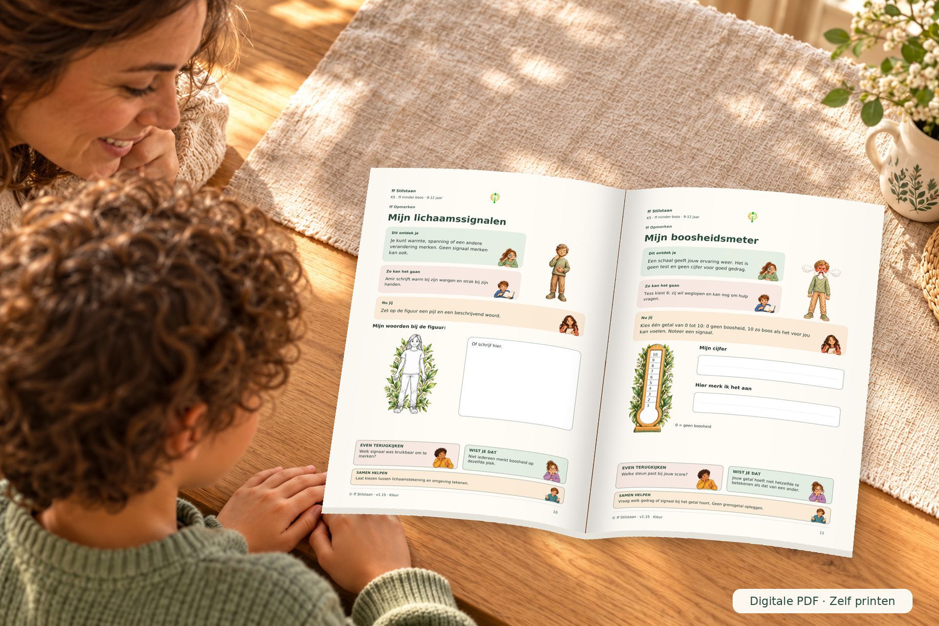 K5 · ff minder boos · 9–12 jaar · PDF-werkboek