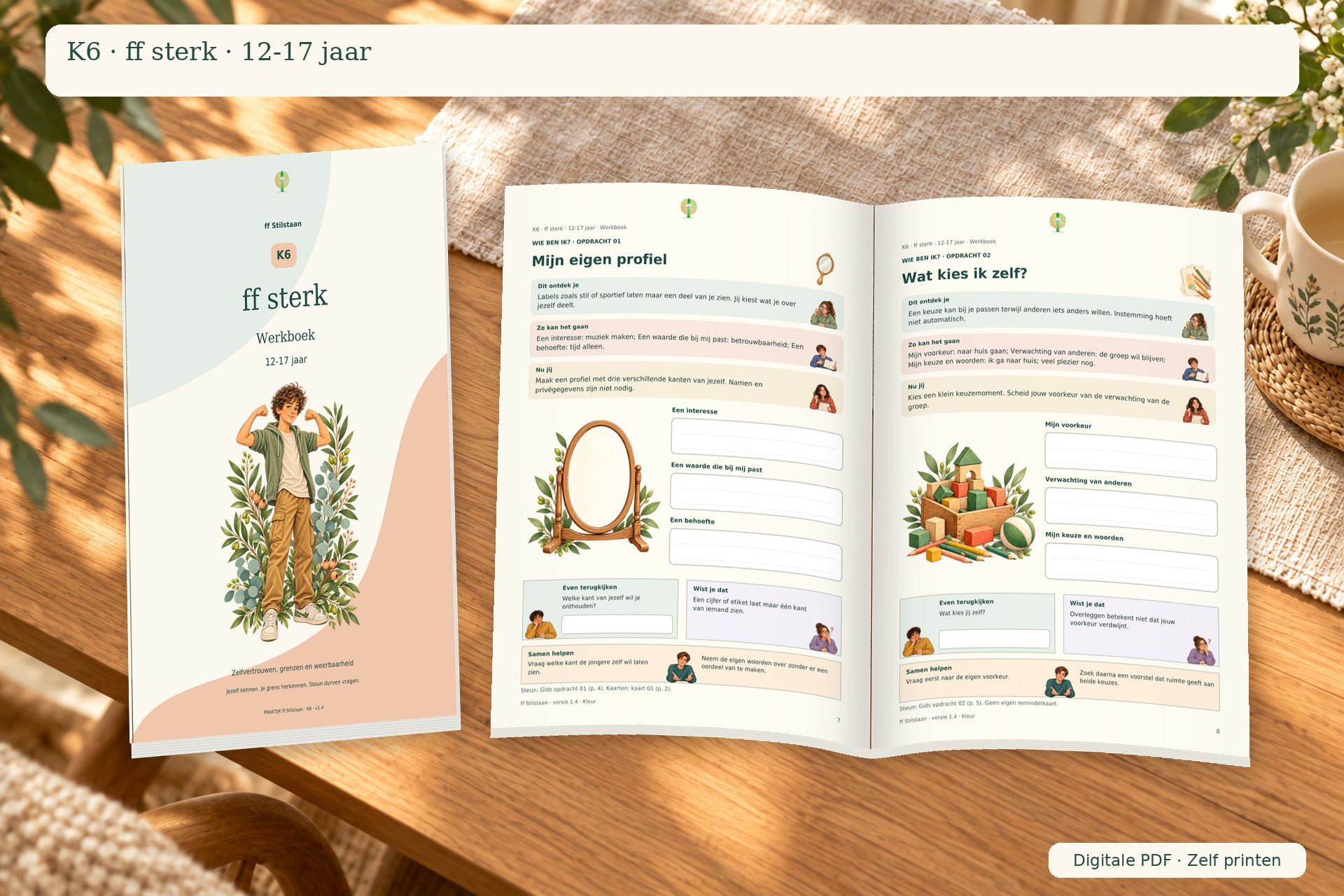 K6 · ff sterk · 12–17 jaar · PDF-werkboek