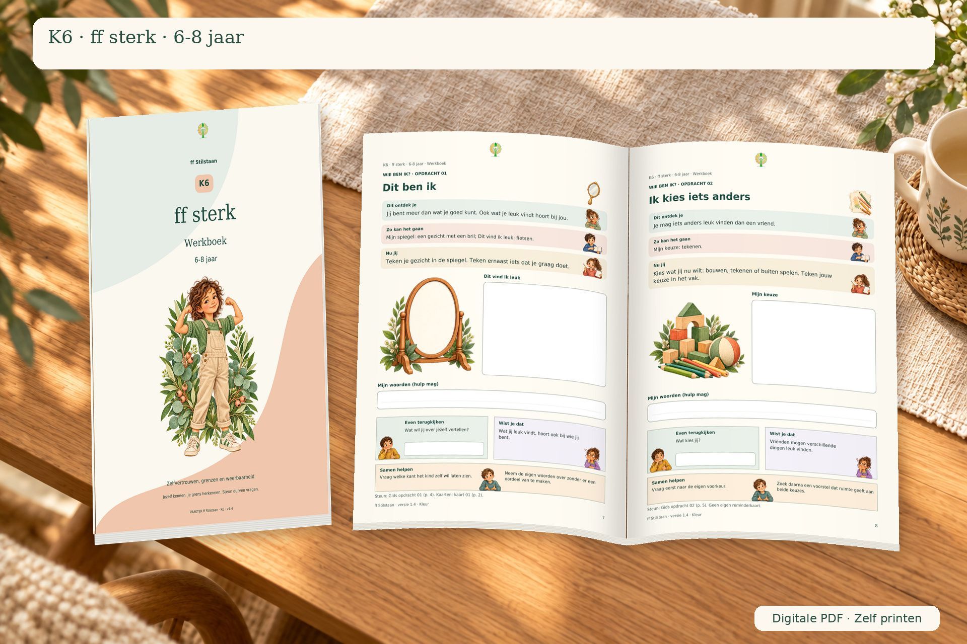 K6 · ff sterk · 6–8 jaar · PDF-werkboek