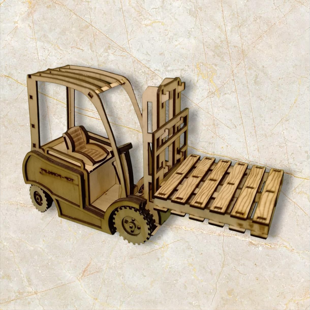 A Wooden Model of a Forklift With Pallets in the Back โ Bigfoot Customs In Taree, NSW