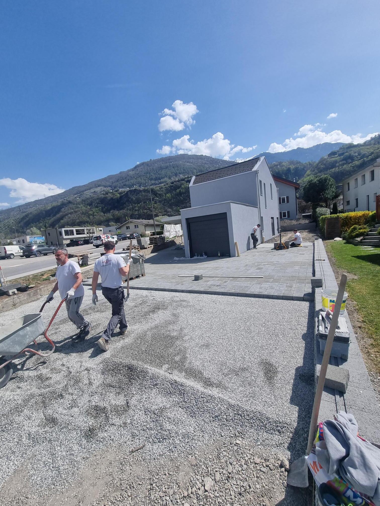 Chantier Aproz chape et fondations
