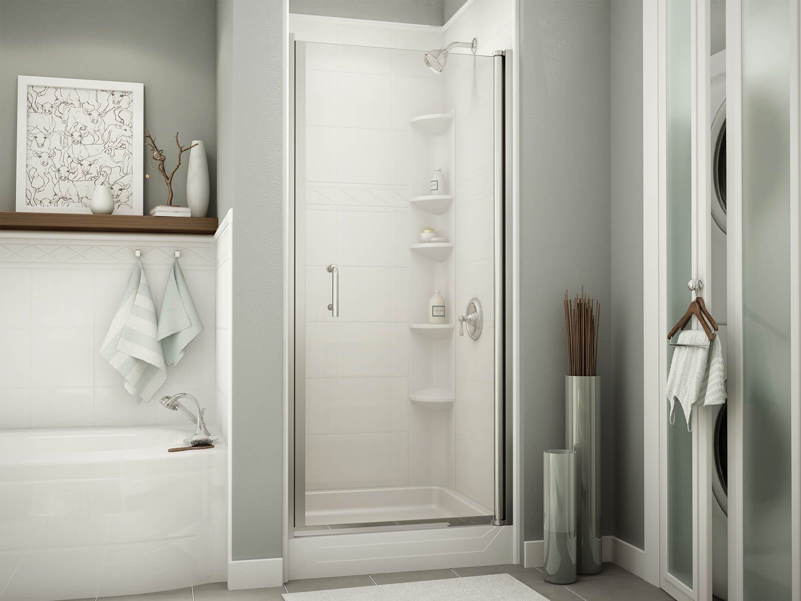 Shower-Bath Combo with Modern Design