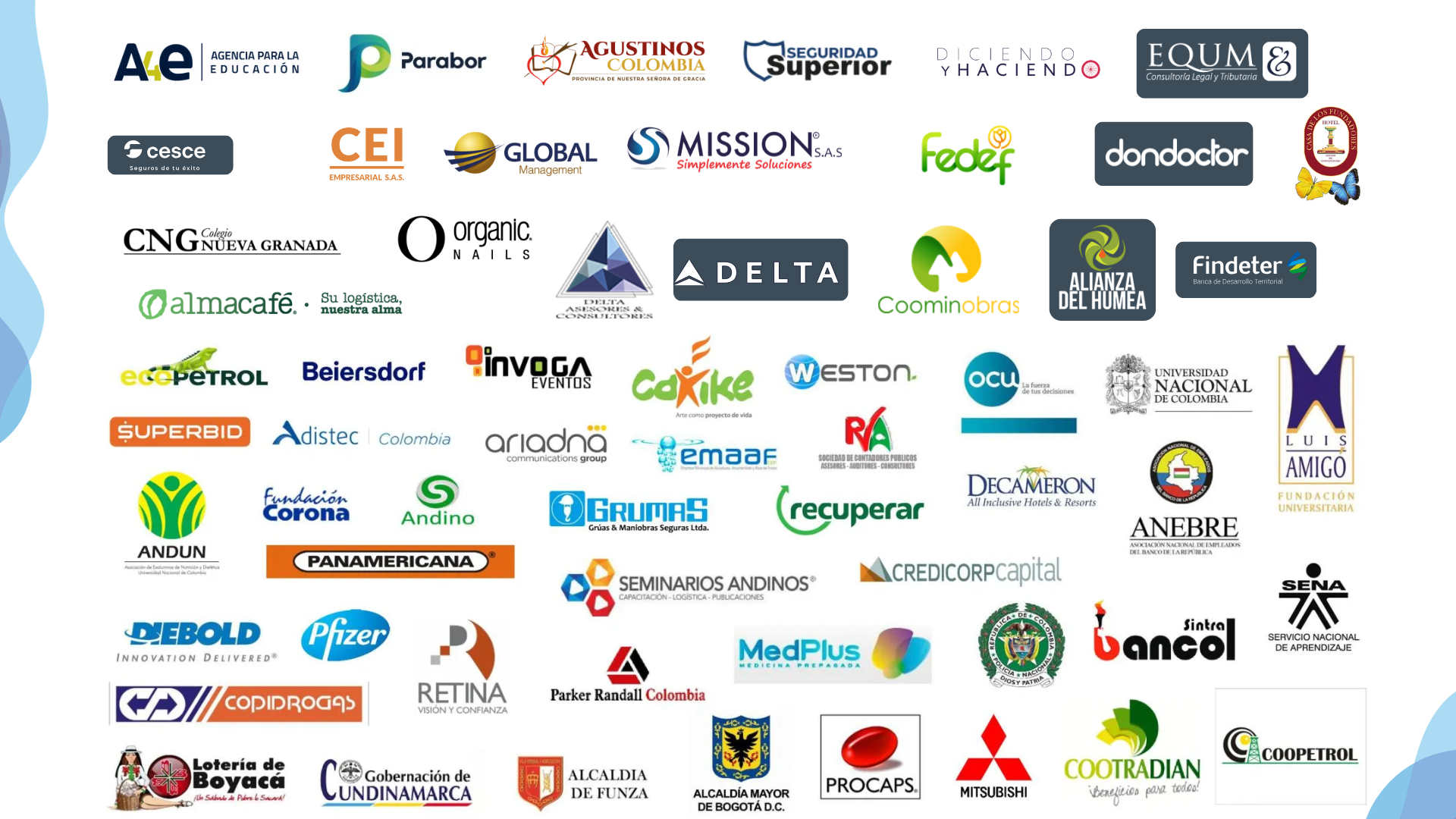 Logotipos de diversas empresas y organizaciones.