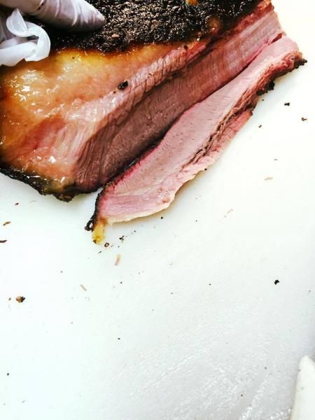 sliced smoked brisket