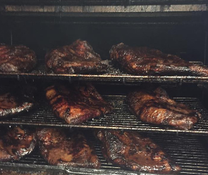 meat on smoker