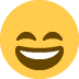 A yellow smiley face with a big smile on it.