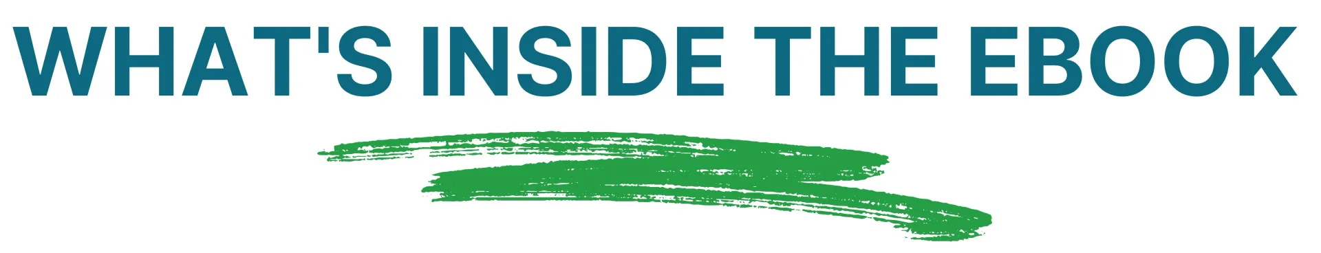 A blue and green sign that says what 's inside the ebook
