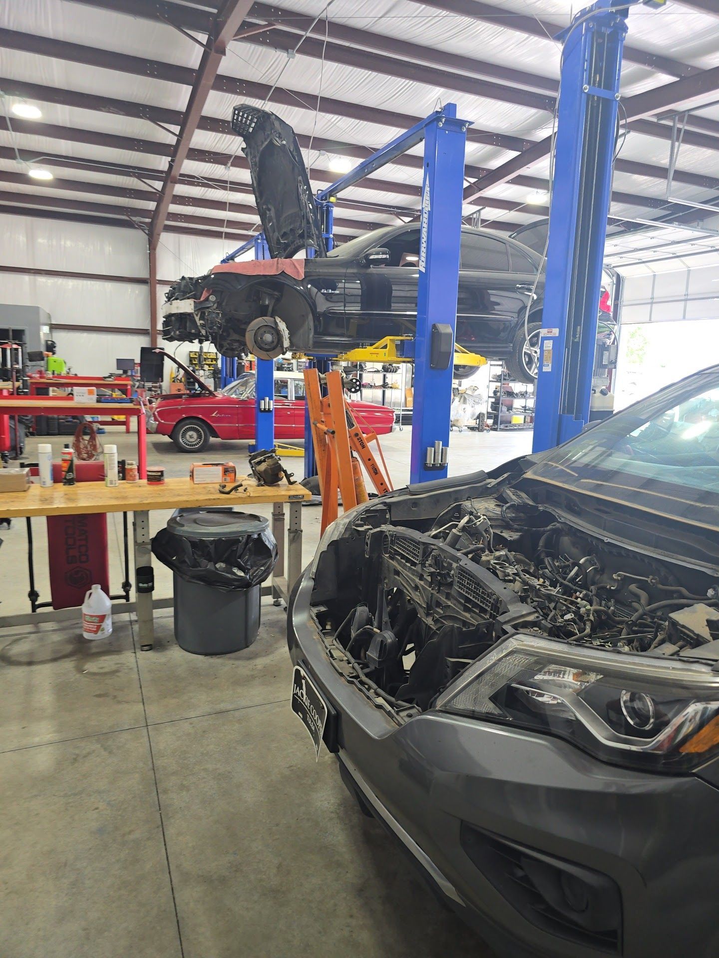 Vehicle On Lift Inside Silver Star Automotive Repair Facility | Silver Star Automotive