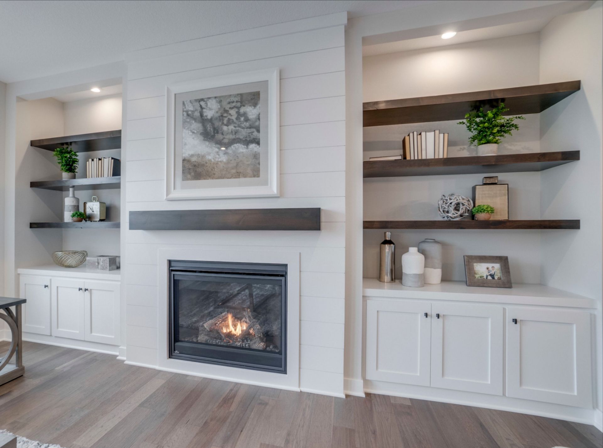 Fireplace Built-Ins with Open Shelving and Bottom Cabinets Fireplace Built-Ins with Open Shelving and Bottom Cabinets
