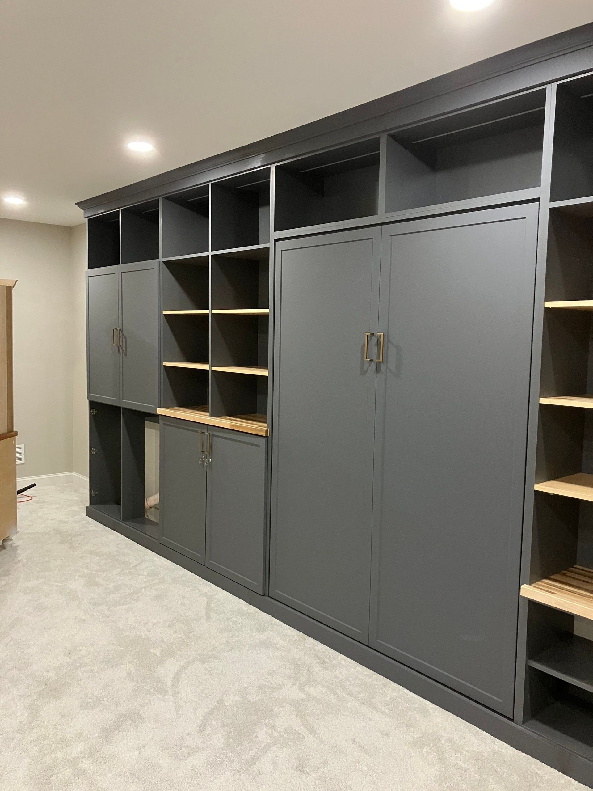 Space-saving Murphy bed installation in a bonus room in Ohio Township, Pennsylvania.