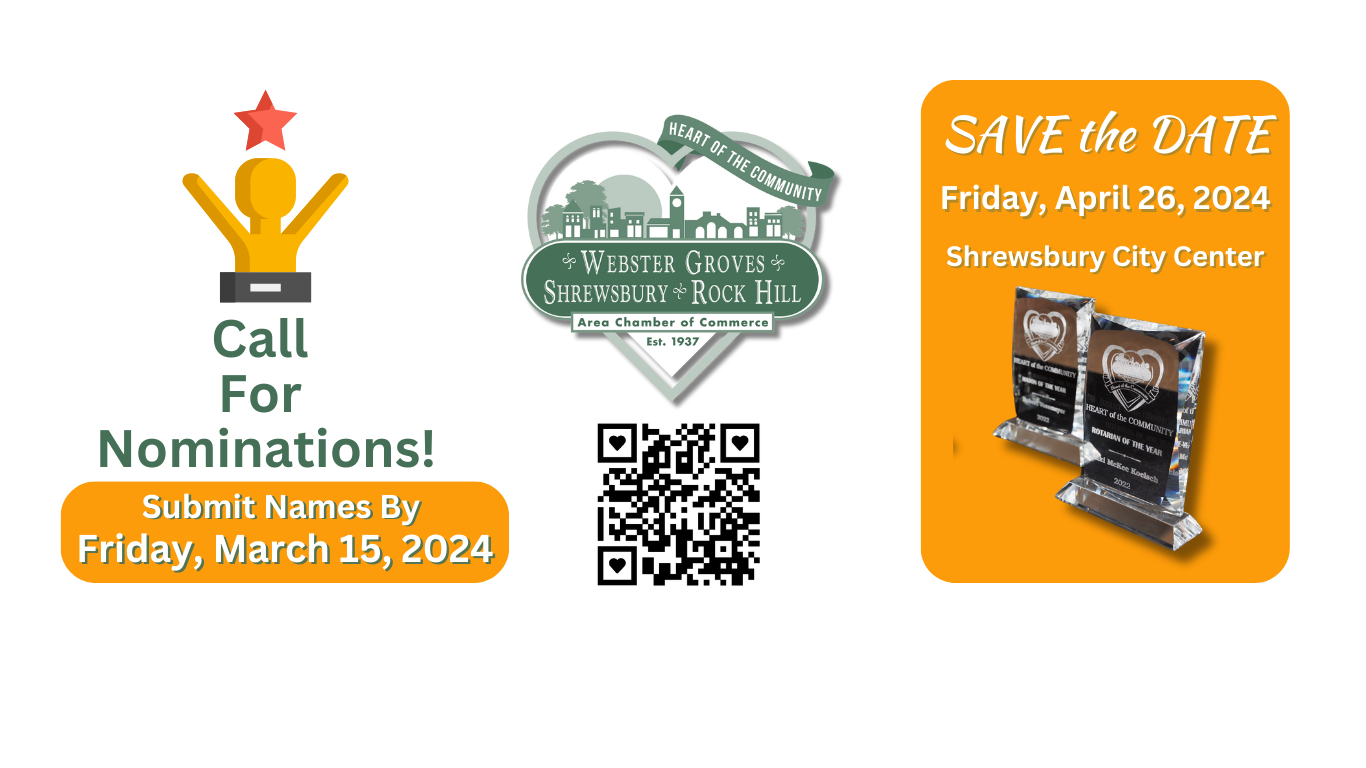 Call for nominations for an event at Shrewsbury City Center on Friday, April 26, 2024.