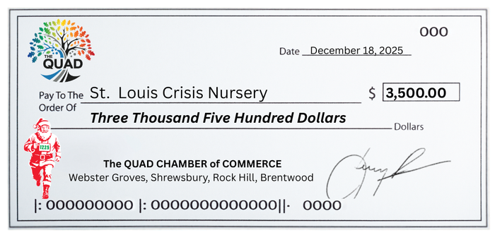 A check payable to Crisis Nursery for $3,500.00, from Santa's on the Loose.