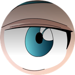 Close-up of a cartoon character's eye, marking MaxFoo's 20 million views across social channels