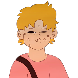 Close-up of a MaxFoo animated character with spiky orange hair