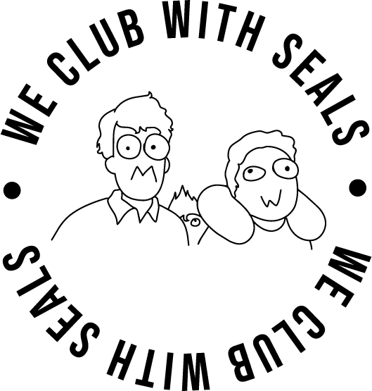 Hand-drawn MaxFoo illustration of two characters with the studio slogan