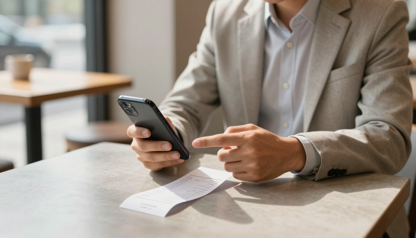 Professional scanning receipt with smartphone