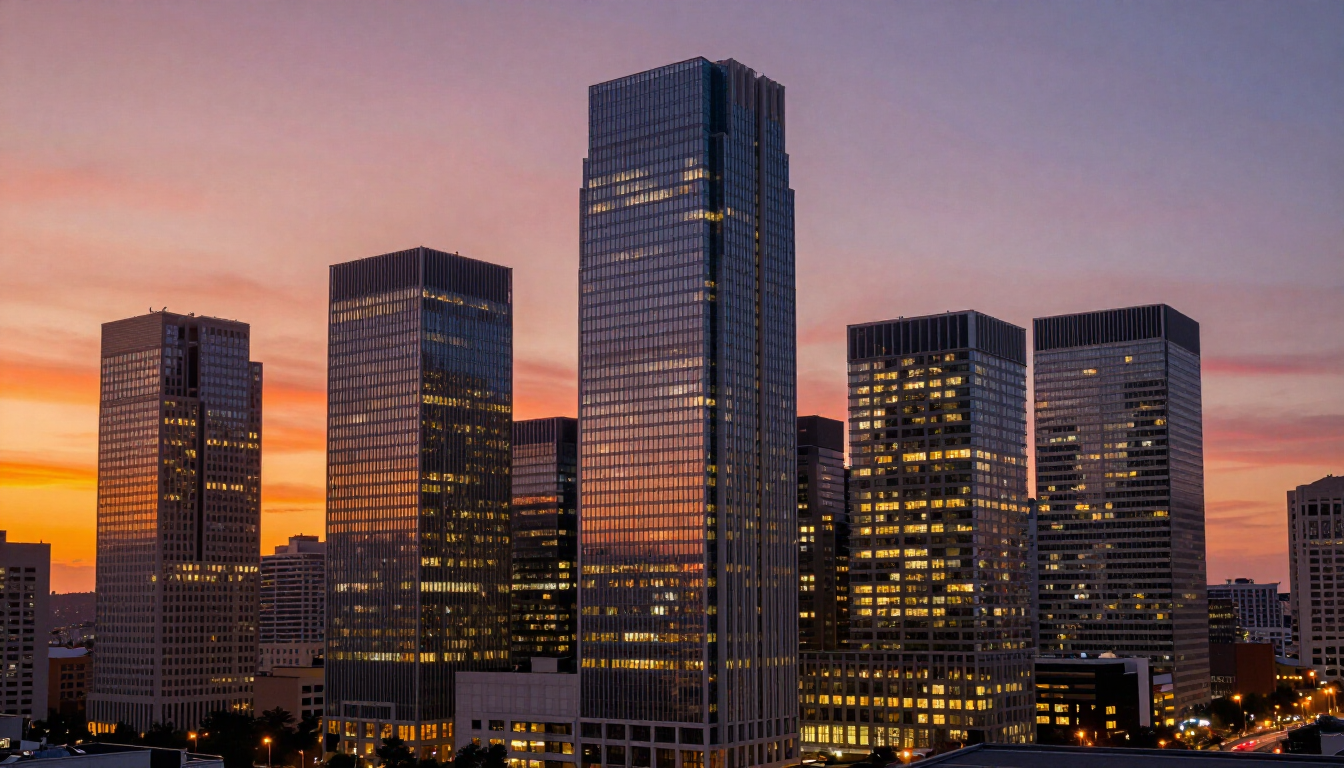 Modern Financial District Skyline
