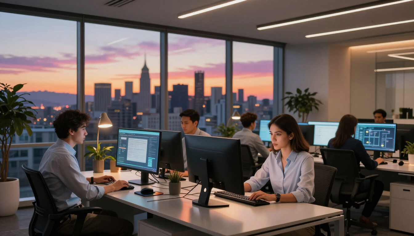 Modern office in San Francisco showcasing digital transformation and back office automation.