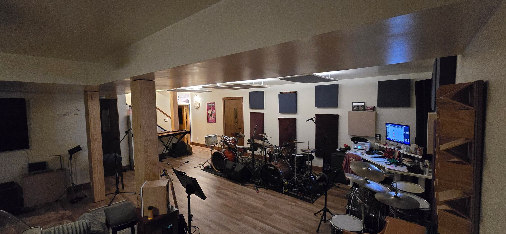Inside the main load-in door at DPV Rehearsal Studio.