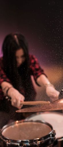 Playing the drums
