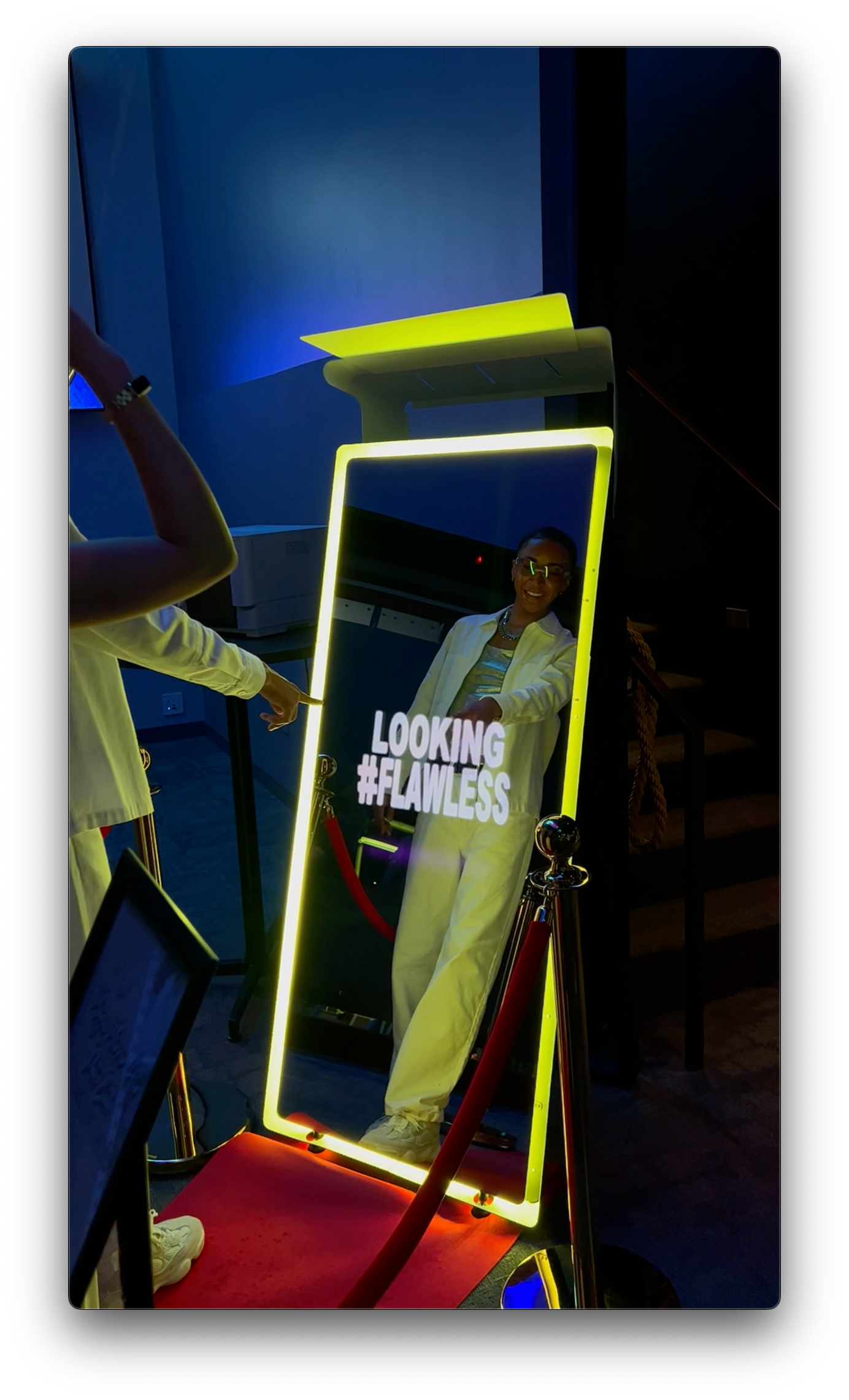 Person having Photo Booth fun with our Mirror AIR