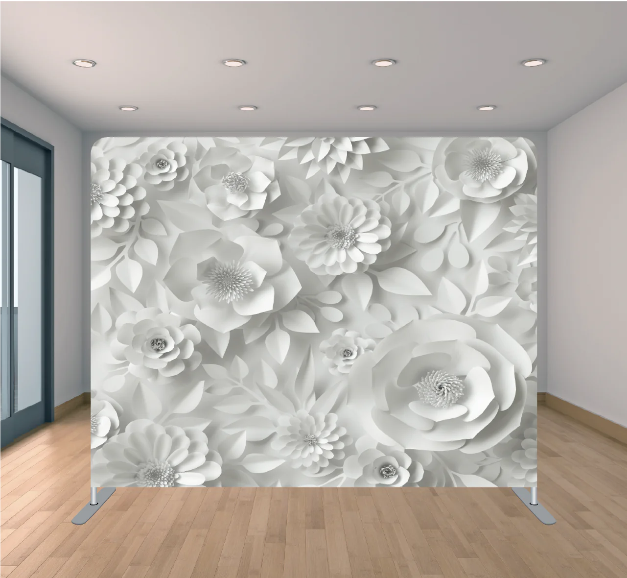 Paper Floral White Backdrop