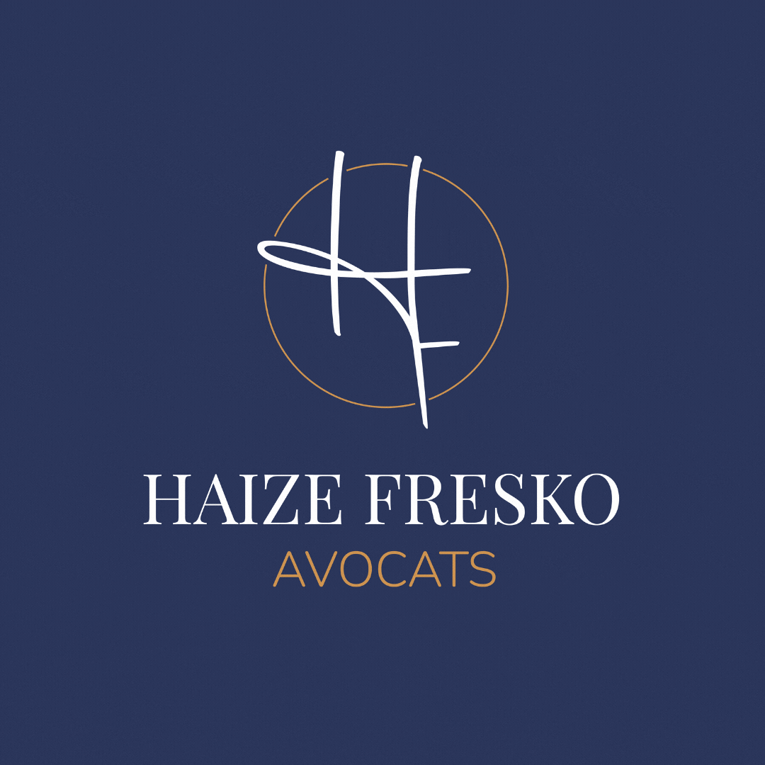 Un logo pour les avocats haize fresko sur fond bleu