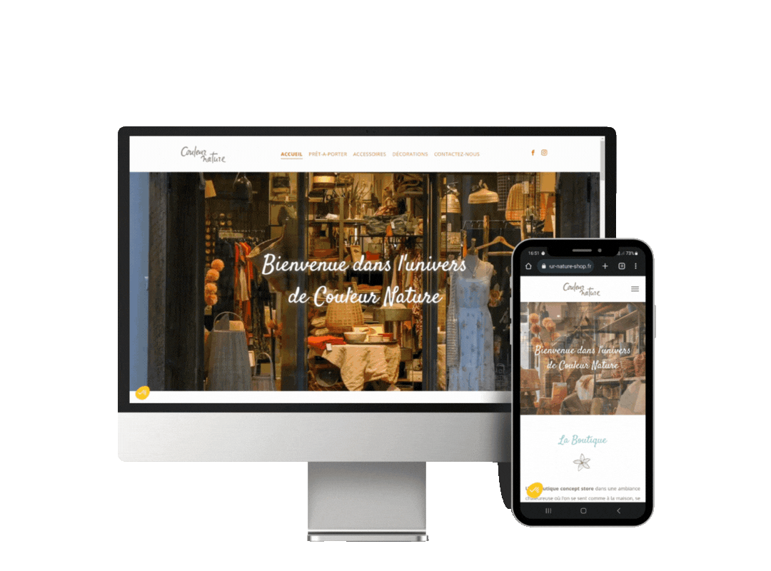 Un ordinateur et un téléphone portable affichent un site Web.