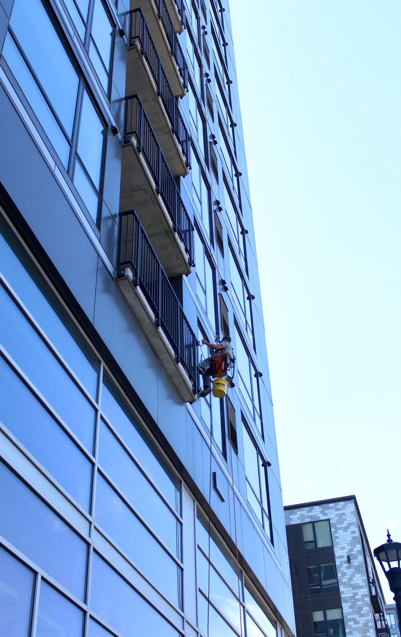 A building with a lot of windows and balconies