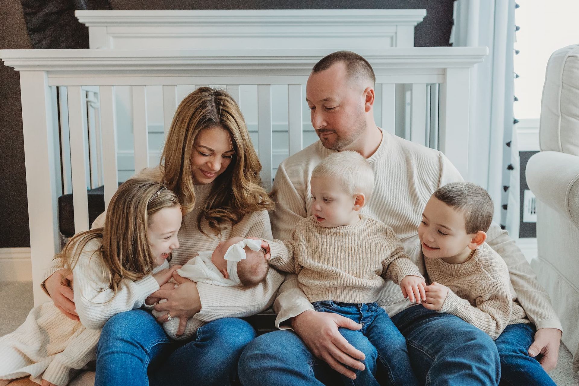 In-home lifestyle newborn session with family in Glen Rock NJ nursery