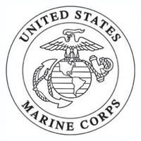 United States Marine Corps emblem: Eagle atop a globe encircled by a rope and anchor.