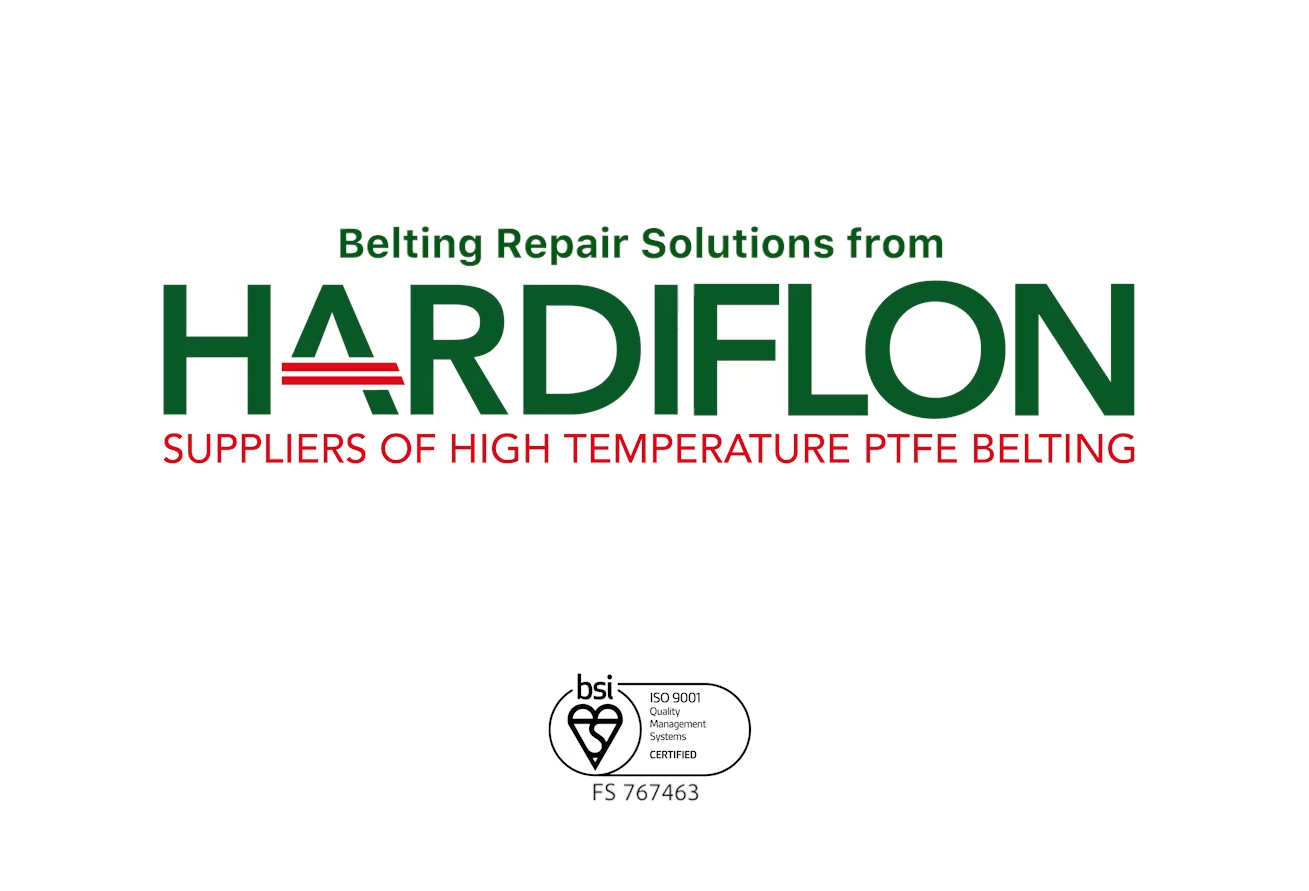 Hardiflon logo representing leading specialist manufacturer in advanced PTFE conveyor belting, high-performance tapes and sealing equipment for industrial applications