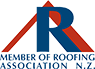 The logo for the member of roofing association n.z.